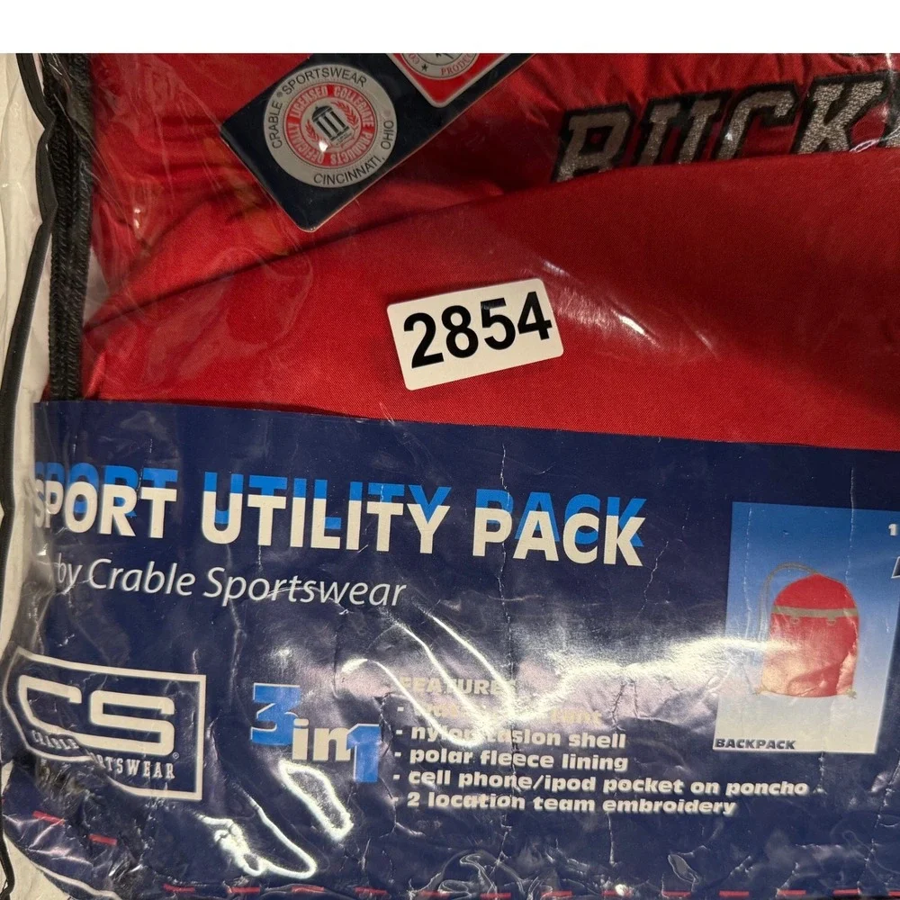 Ohio State Buckeyes Sport Utility Pack Stadium Blanket‎ Poncho Backpack Red
